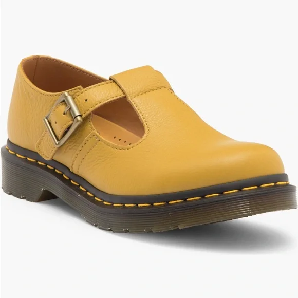 Dr. Martens Yellow Mary Jane Shoes Polley T-bar - Picture 1 of 8